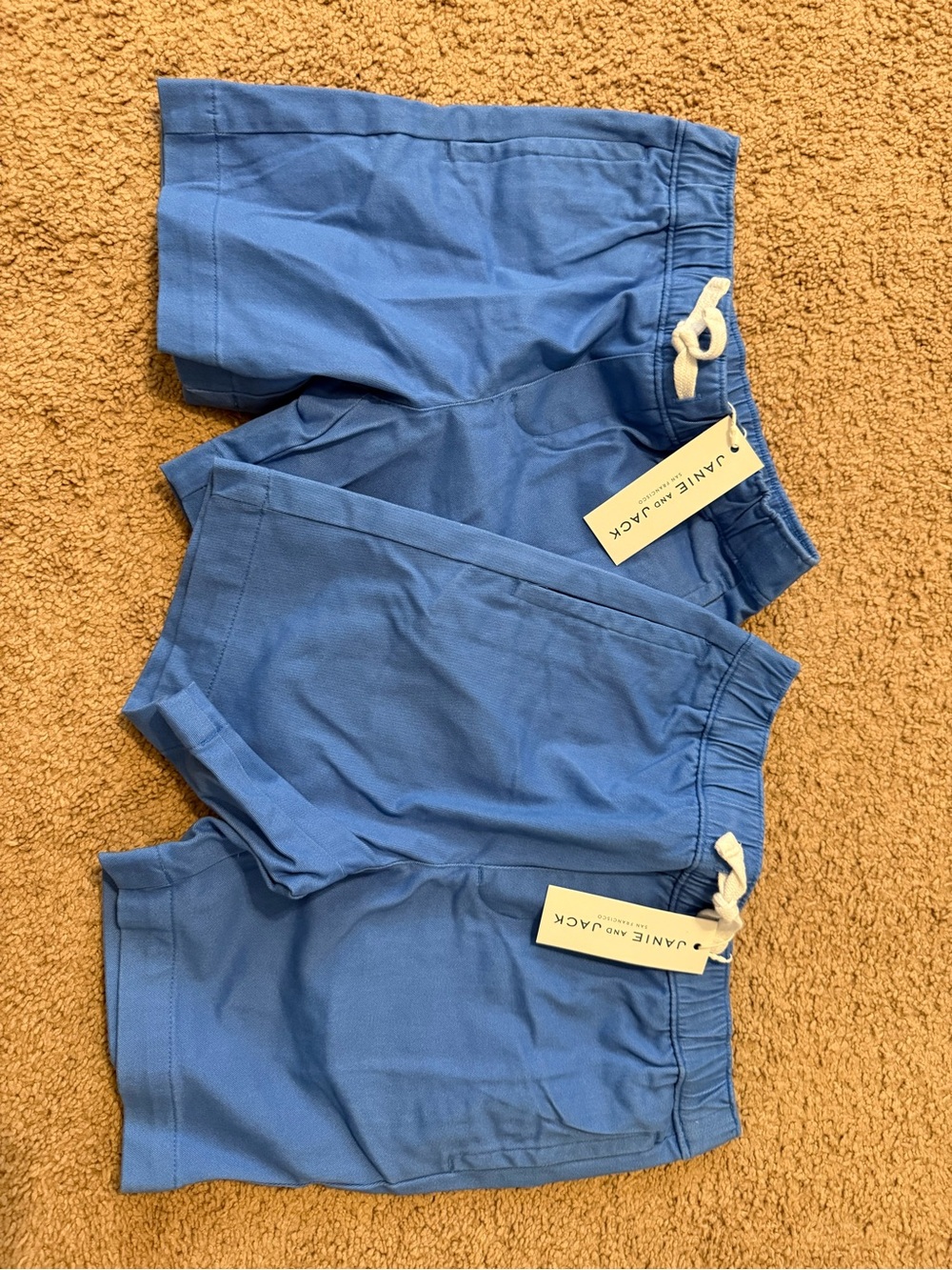 Janie and Jack Blue Cotton Drawstring Shorts
